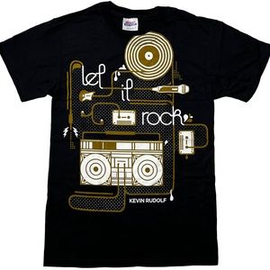 NWOT Hanes Let It Rock Kevin Rudolph Lil Wayne Graphic T-Shirt Black Unisex S